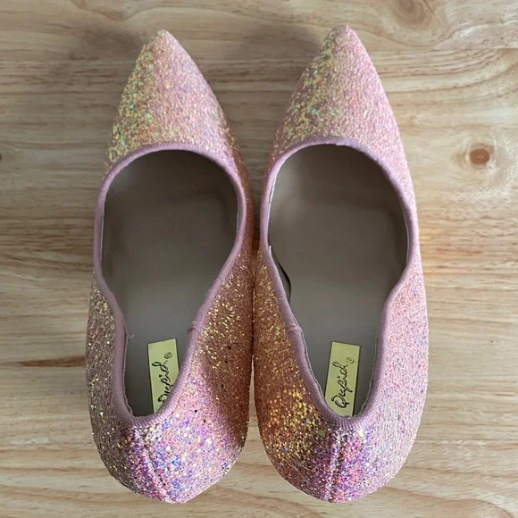 Qupid Womens Pink Glitter Heels - Picture 11 of 13